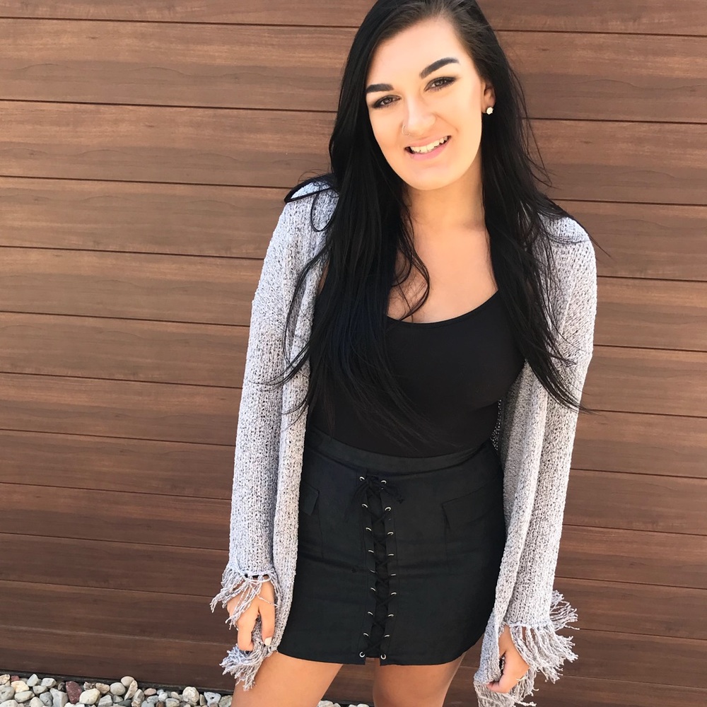 Gray Frill Cardigan